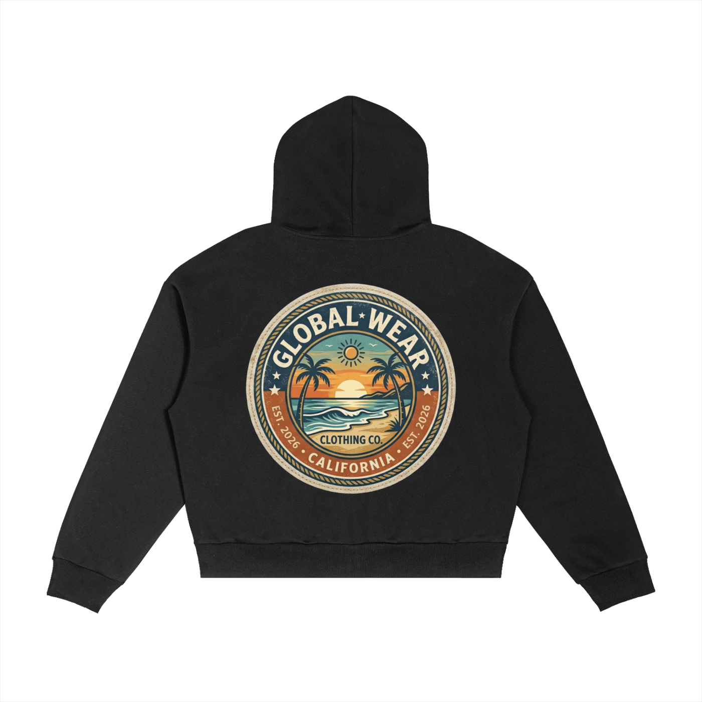 Global wear  Plaid Boxy Zip Hoodie